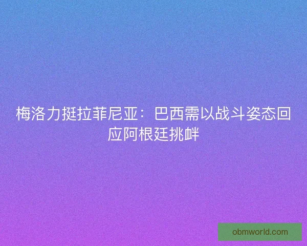 梅洛力挺拉菲尼亚：巴西需以战斗姿态回应阿根廷挑衅